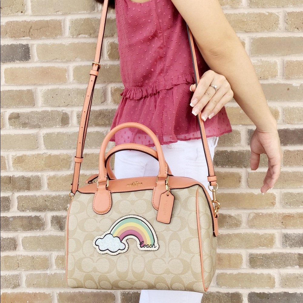 Coach satchel crossbody bag rain light coral - Picture 3 of 3
